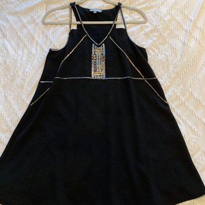 Beaded black sleeveless dress,  size small